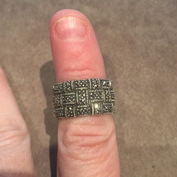 Vintage Silver Geometric Ring - Picture 1 of 3